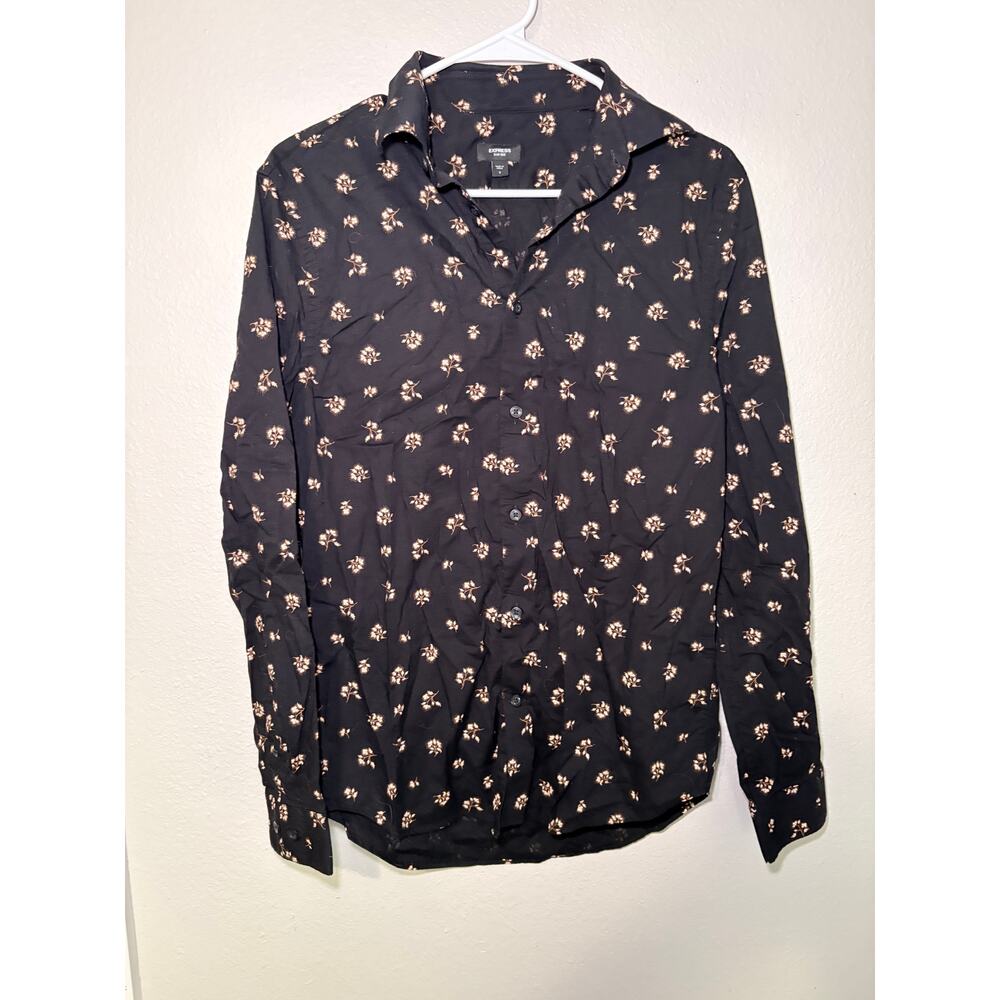 Express Slim 1MX Floral Button-Down Shirt - Men's Size S
